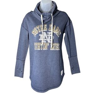 Retro Brand Notre Dame Fighting Irish Funnel Neck Hoodie Sweatshirt Large USA